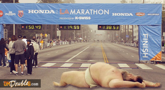 Fat Man Finishes Something Other Than Lunch