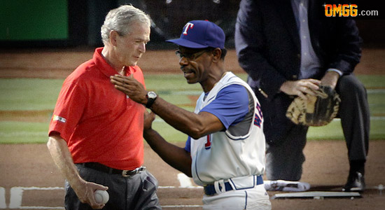 George W. Bush Shocked After Being Pulled From Rangers Game
